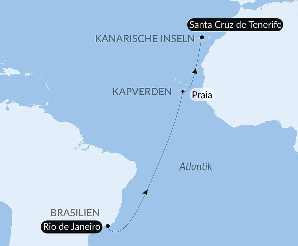 Ozean-Kreuzfahrt: Rio de Janeiro-Santa Cruz de Tenerife