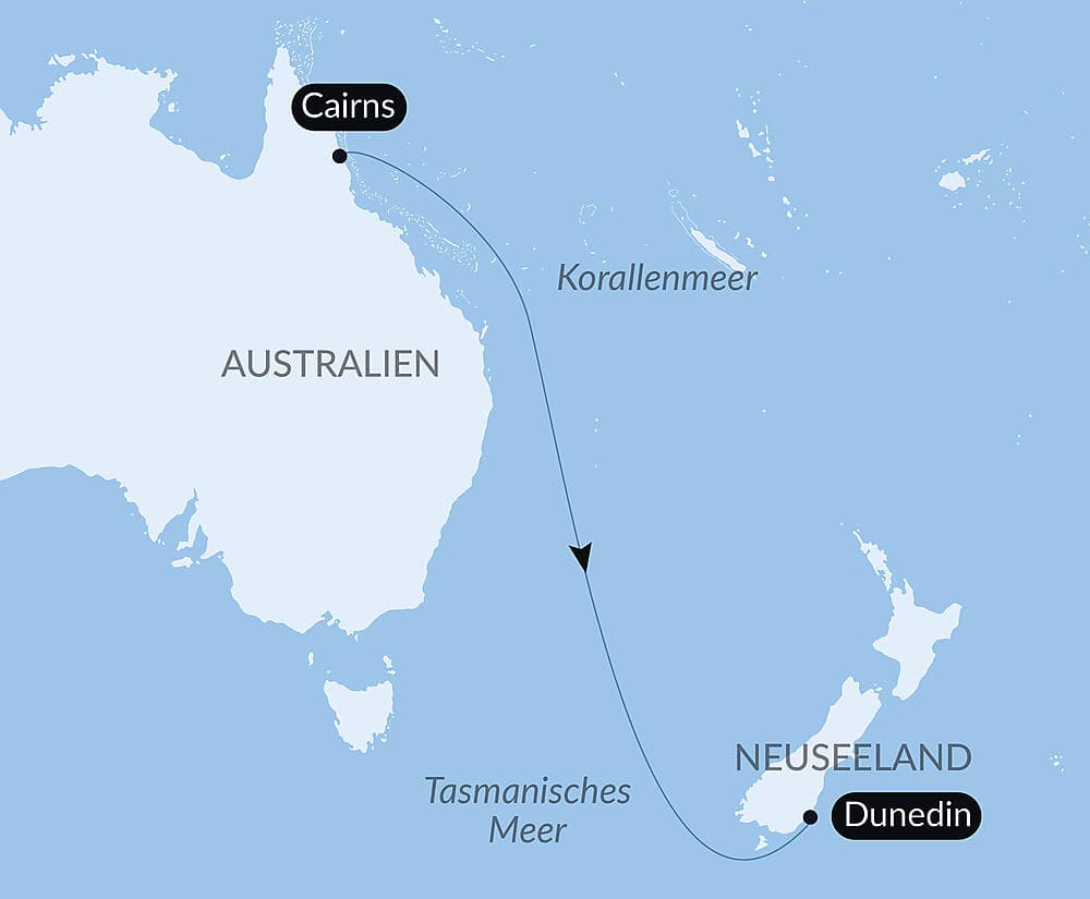 Ozean-Kreuzfahrt: Cairns - Dunedin