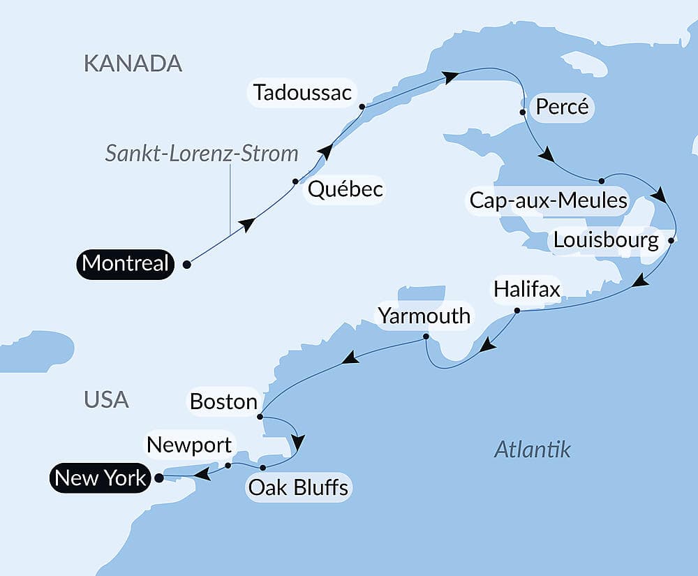 Natur und Metropolen zwischen der Belle Province und dem Big Apple