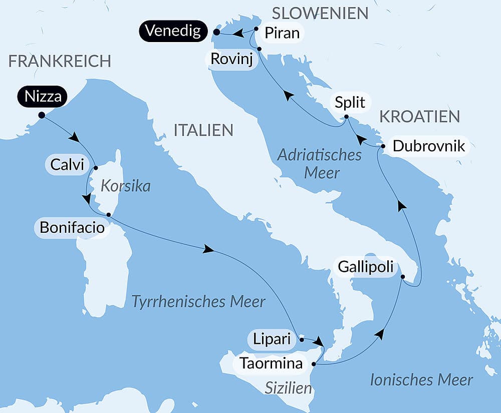 Von Nizza in die Adria null