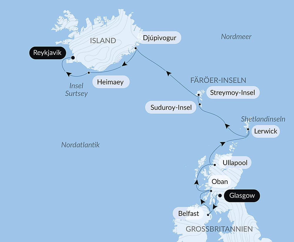 Wilde Landschaften in Schottland, auf den Färöer und Island	 null