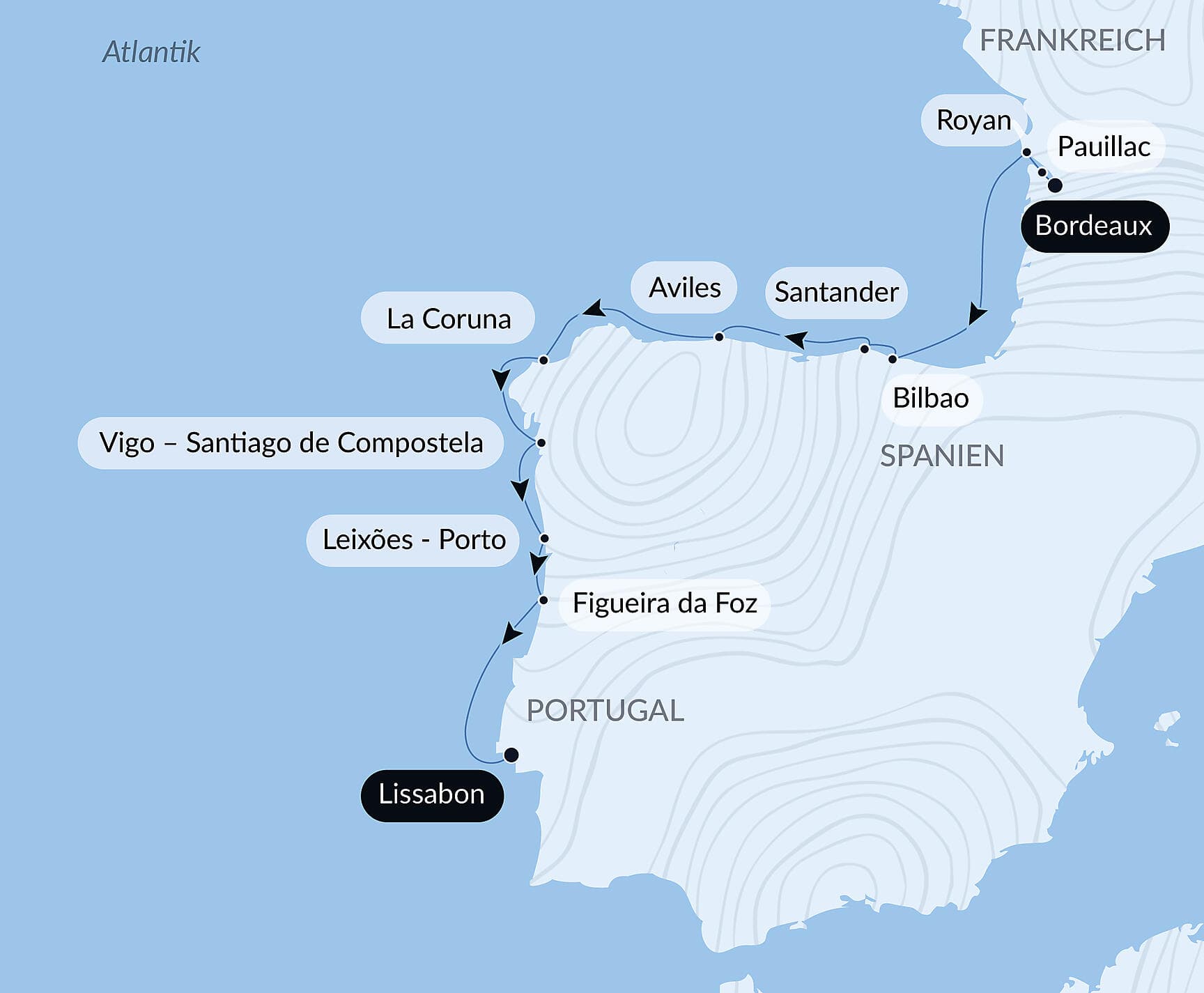 Golf von Biskaya und Iberische Halbinsel