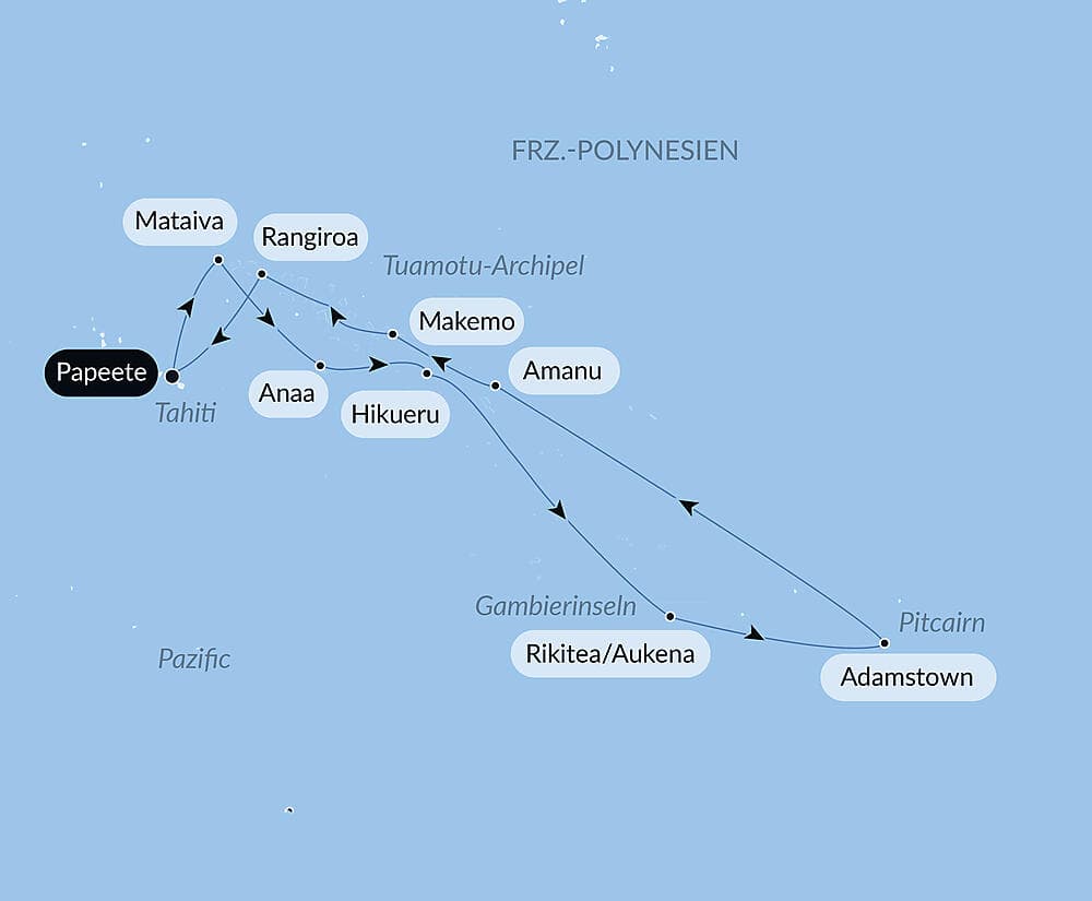 Französisch-Polynesien und die Insel Pitcairn null