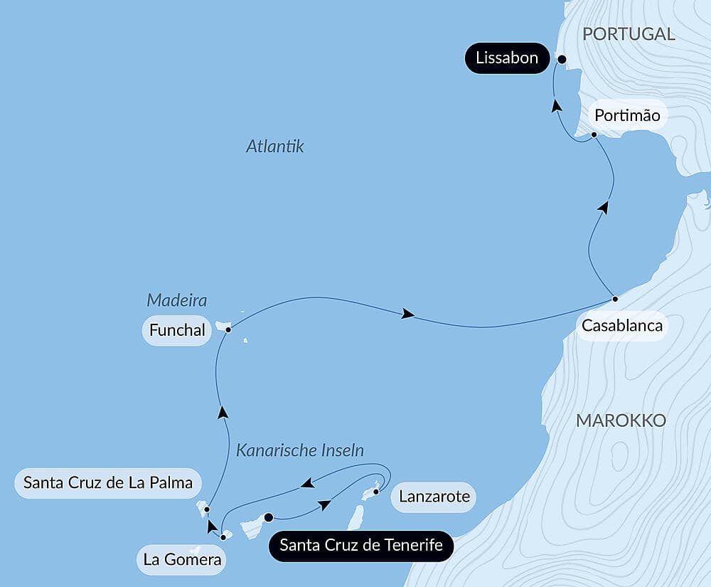 Vulkaninseln und historische Städte im Nordatlantik null